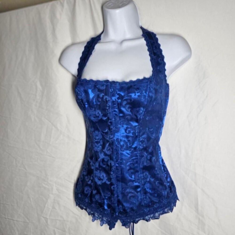 vintage y2k fredericks of hollywood whimsical gothic halter corset - Picture 4 of 4
